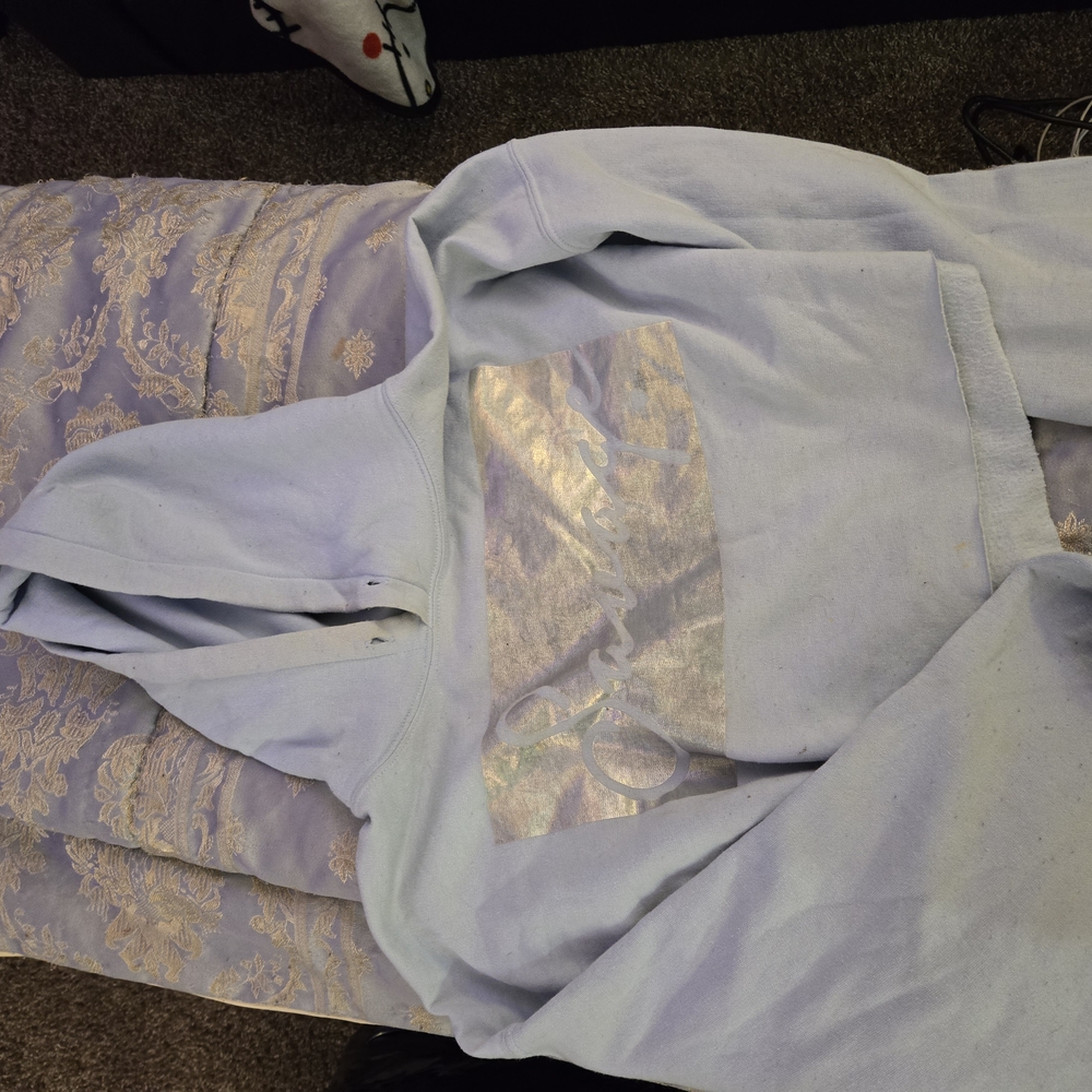 Light Blue "Savage" Cropped Hoodie